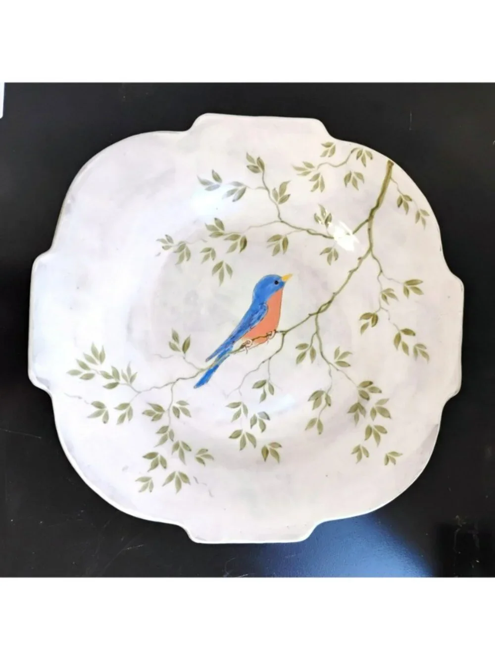 Vintage Charlotte Fenberg Humble Mill Seagrove NC Pottery Bird Plates, Handmade